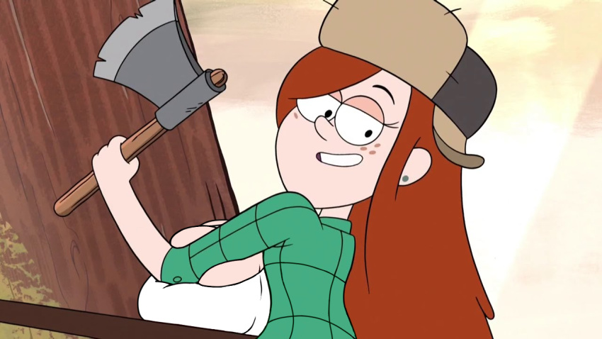 1girls accurate_art_style alternate_breast_size axe big_breasts breast_squeeze breast_squish breasts cleavage clothing curvy disney disney_channel disney_xd earrings edit female female_only flannel freckles gravity_falls hat headwear huge_breasts human large_breasts light_skin long_hair lumberjack orange_hair plump red_hair screenshot screenshot_edit sideboob smile smiling straight_hair tank_top wendy_corduroy white_female yetig