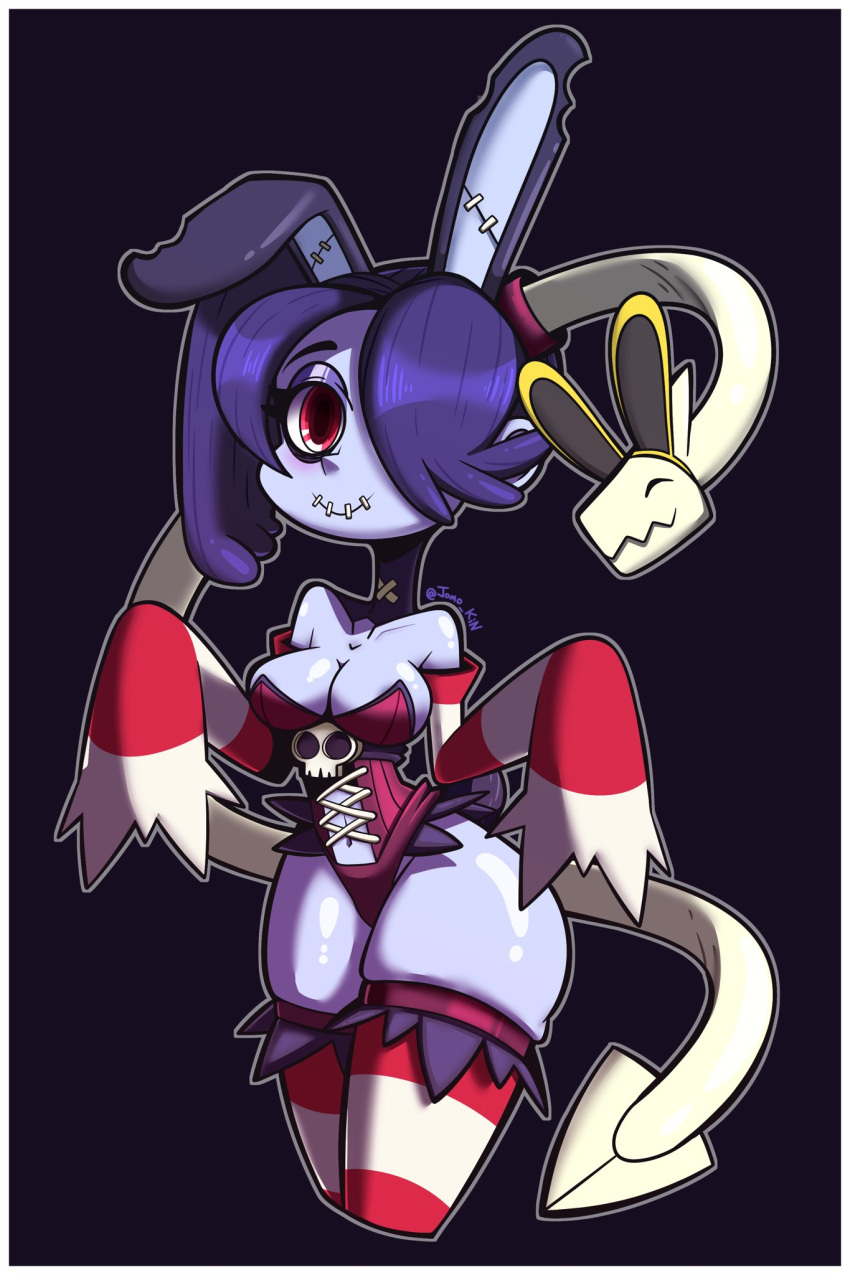 1girls bunny_ears bunny_girl bunny_suit female female_focus jomokin leviathan_(skullgirls) skullgirls squigly