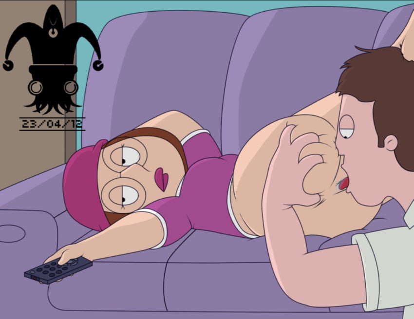 1boy 1boy1girl 1girls anus blargsnarf bored butt family_guy licking_pussy meg_griffin partially_clothed pussy wet