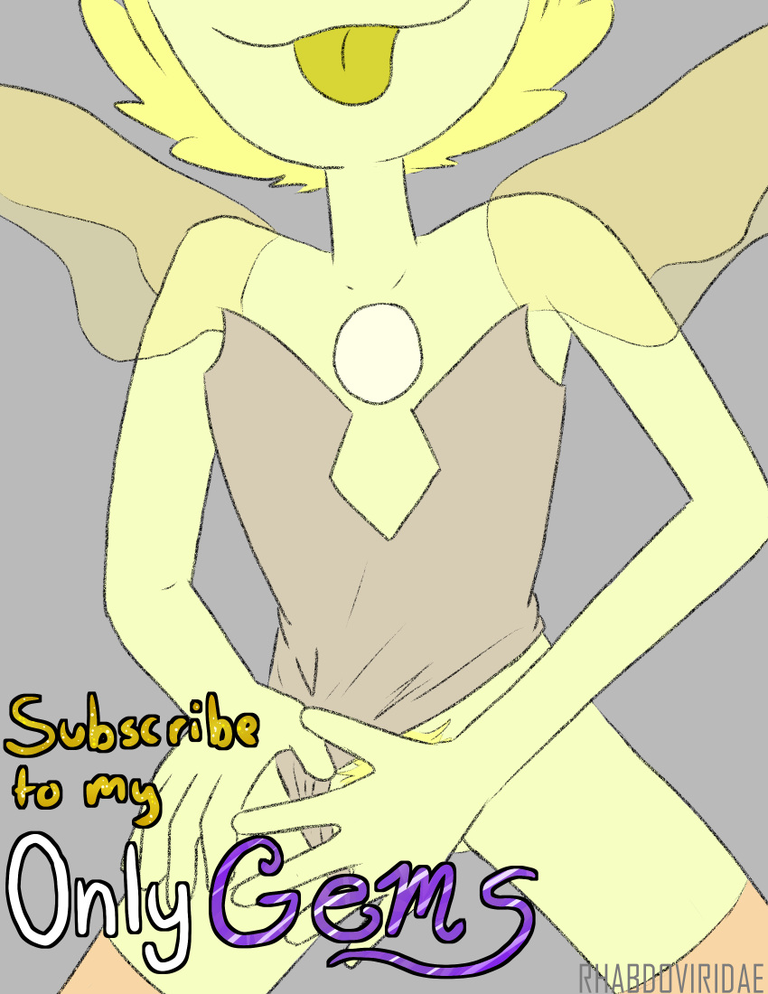 comic_page covering_crotch female pubes pubic_hair pubic_hair_peek steven_universe title_page tongue_out wolftacos yellow_hair yellow_pearl_(steven_universe) yellow_skin