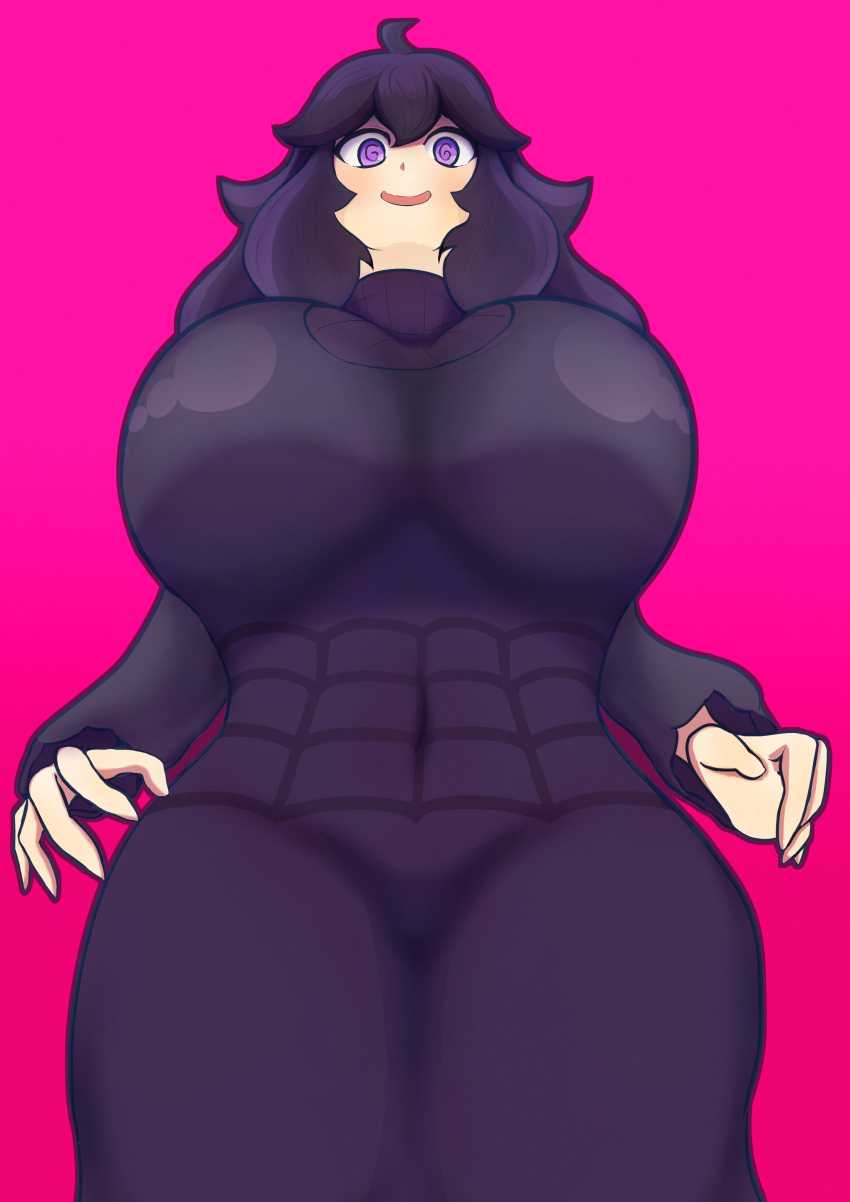 1girls @_@ big_breast big_breasts blush breast breast_apart breast_focus breasts breasts_apart breasts_focus bursting_breasts busty covered_breasts covered_nipples curvy dress female female_only goth hex_maniac huge_breasts large_breast large_breasts long_hair looking_down looking_down_at_viewer mature_female mujina627 nipples_covered pokemon pokemon_xy purple_dress purple_eyes purple_hair round_breasts smile soft_breasts solo solo_female tagme turtleneck unaligned_breasts