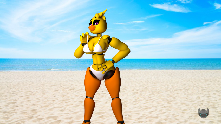 1girls bikini chica_(fnaf) female five_nights_at_freddy's fnaf nightbotgrey solo