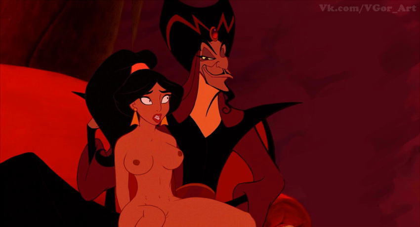 aladdin breasts clothed_male_nude_female clothed_male_nude_male cmnf disney disney_princess disney_villains jafar mind_control nipples princess_jasmine topless vylfgor