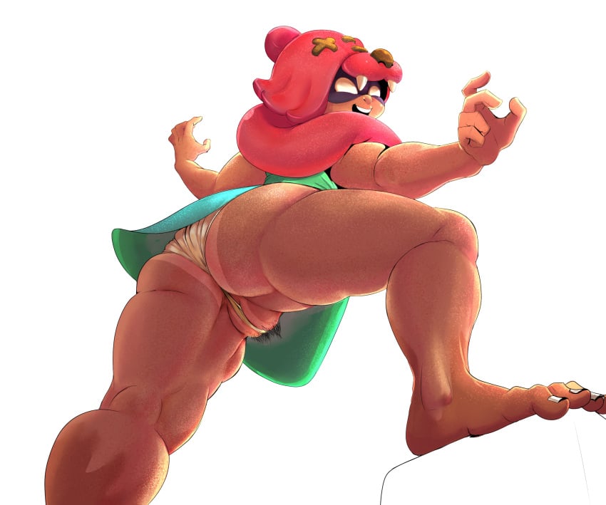 1girls 5_toes big_ass big_butt bottom_view brawl_stars feet hairy_pussy huge_ass legs muscular_arms muscular_ass muscular_calves muscular_female muscular_legs muscular_thighs nita_(brawl_stars) pubic_hair pussy smiling supercell thong toes torule34 worms-eye_view