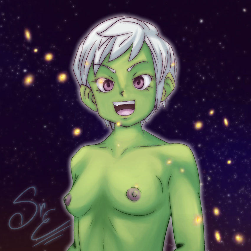 cheelai dragon_ball dragon_ball_super green_skin sr._engrudo topless topless_female