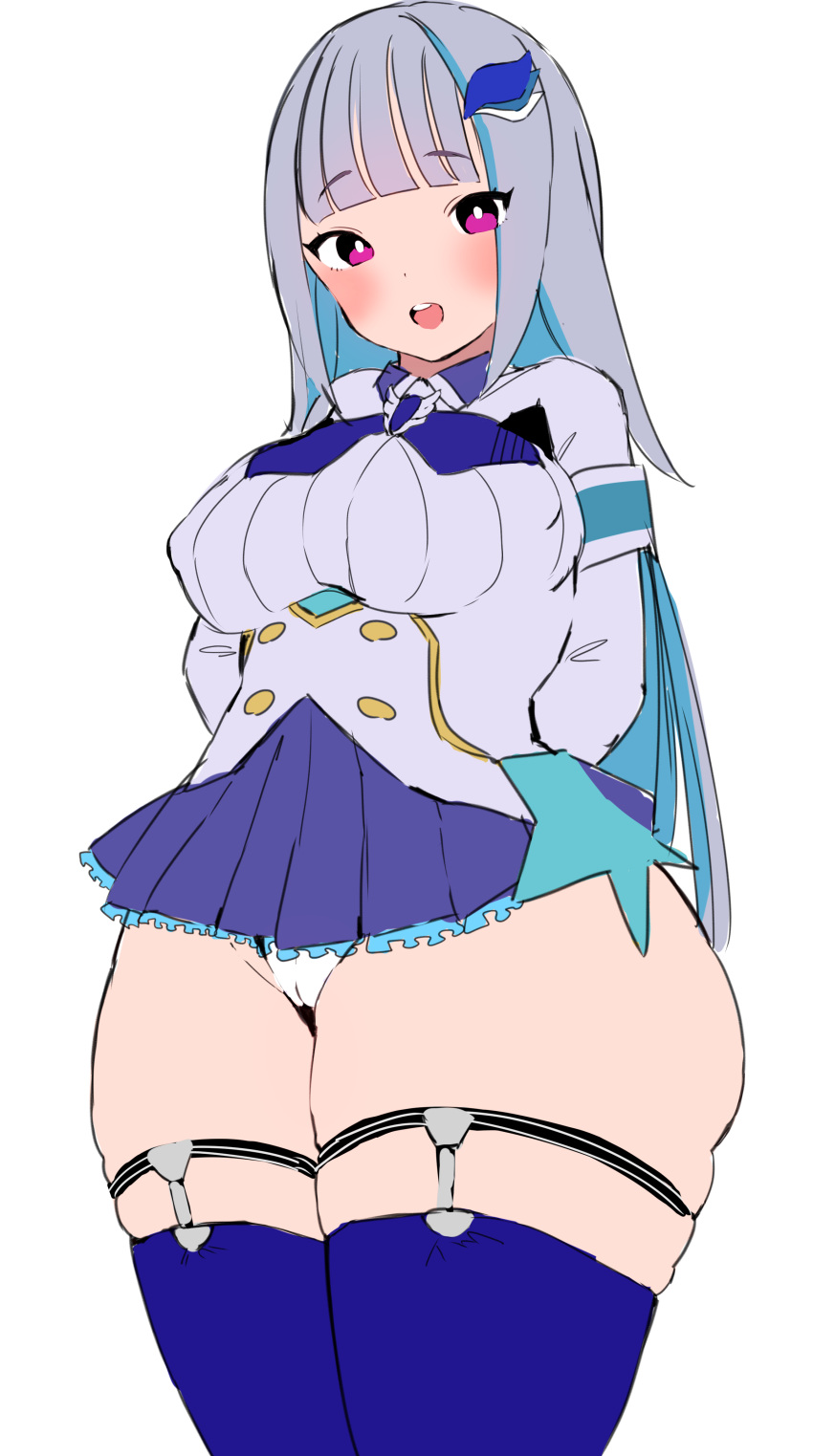 1girls blush breasts cameltoe curvy_figure eye_contact female high_heel_boots huge_thighs indie_virtual_youtuber lize_helesta long_hair looking_at_viewer narrow_shoulders nijisanji panties school_uniform solo standing thick_thighs virtual_youtuber voluptuous wasabi_sushi wide_hips youtube youtuber