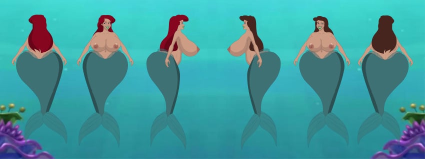 areolae ariel ariel_(the_little_mermaid) ass big_ass big_breasts breasts commission dat_ass disney disney_princess disney_villains dk female huge_ass huge_breasts mermaid nipples riffsandskulls the_little_mermaid the_little_mermaid_(1989_film) topless underwater ursula_(the_little_mermaid) vanessa_(the_little_mermaid) wedding_ring yuri