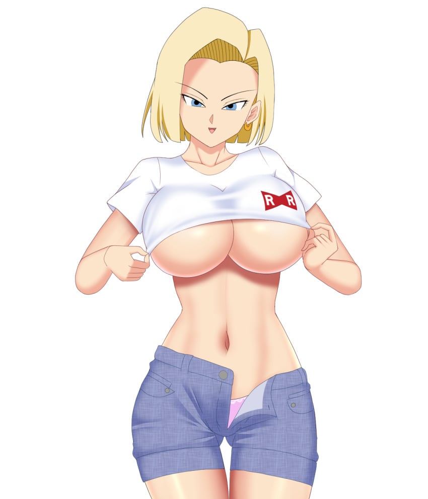 1girls android_18 blonde_hair blue_eyes cameltoe cleavage curvy dragon_ball erect_nipples female huge_areolae huge_ass huge_breasts mangakay84 puffy_nipples short_hair thick_lips voluptuous wide_hips