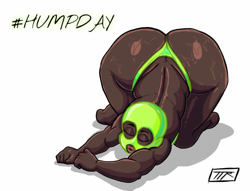 1boy artist_logo ass_cleavage bending_down bending_forward bending_over bent_over big_ass big_butt bubble_ass bubble_butt butt_crack dark-skinned_femboy dark-skinned_male digital_media_(artwork) down_bad down_button femboy gay green_clothing green_mask green_thong green_underwear hashtag hi_res highres humpday kojoarts male male_only mask naughtypaw_(artist) on_knees pear_shaped shiny_skin ski_mask skimpy_clothes slutboy solo sweat sweatdrop ttherandom tthrandom tthrandom_rp white_background