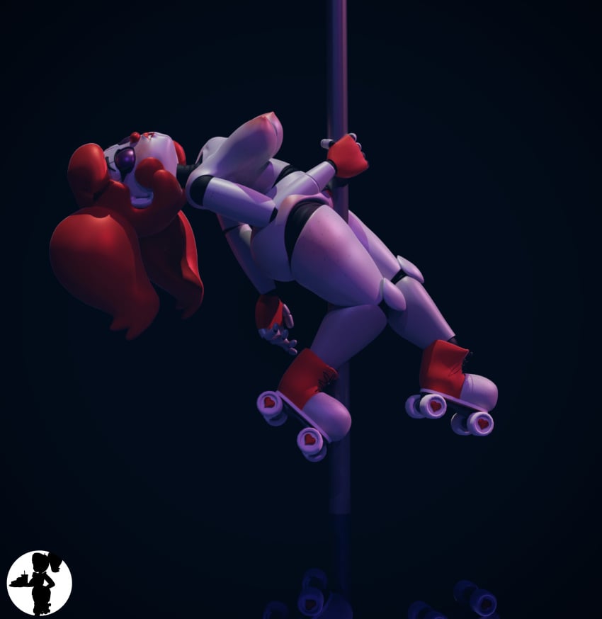 1girls 3d baby_(fnafsl) breasts circus_baby circus_baby_(fnaf) five_nights_at_freddy's so87baby solo stripper_pole summer_baby summer_of_87_baby table_dance