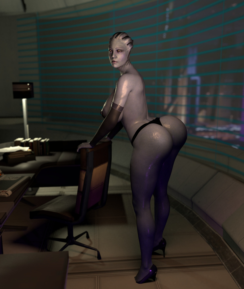 1girls 3d alien arm_length_gloves asari big_ass big_breasts black_panties blender blue_skin breasts cycles female female_only footwear gloves heels high_heels liara_t'soni lights looking_at_camera looking_at_viewer looking_back mass_effect mass_effect_3 massive_ass massive_breasts night no_bra pose posing render serious solo standing teasing thick_thighs thighs tscd_rendering underwear wet