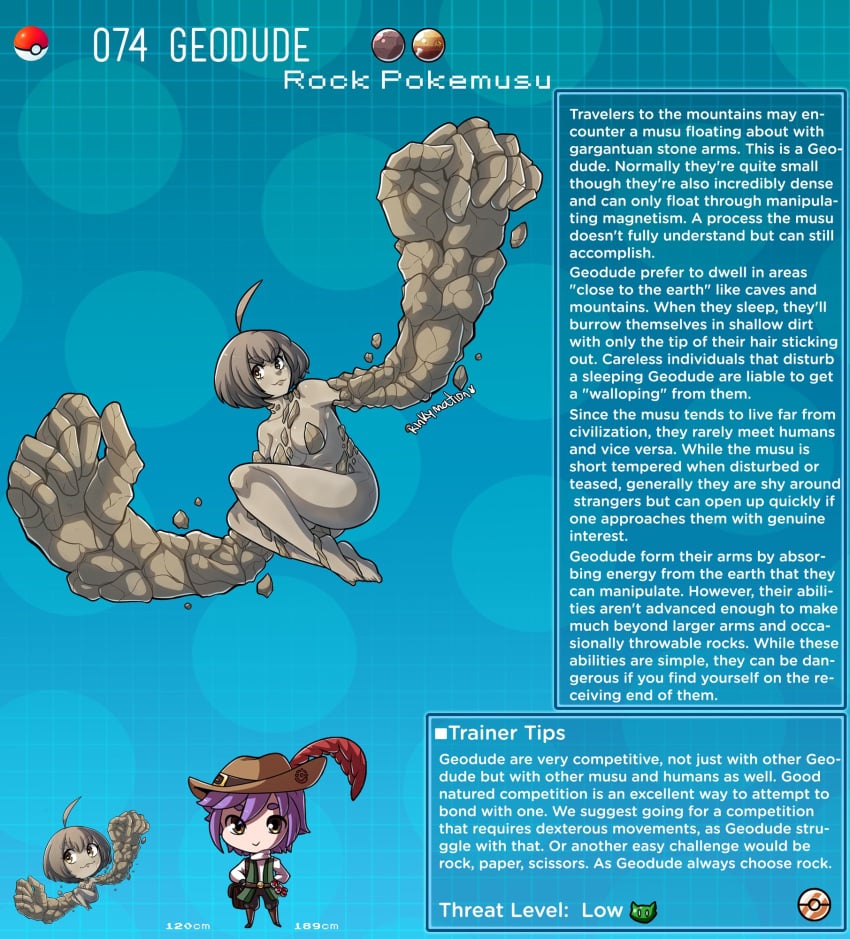 creature_index english_text geodude golem gray_body gray_skin hi_res kinkymation mineral_fauna mineral_humanoid nintendo page_74 page_number personification pokémon_(species) pokemon pokemon-girl_encyclopedia pokemorph pokemusu profile rock rock_creature rock_humanoid stone_body text text_box