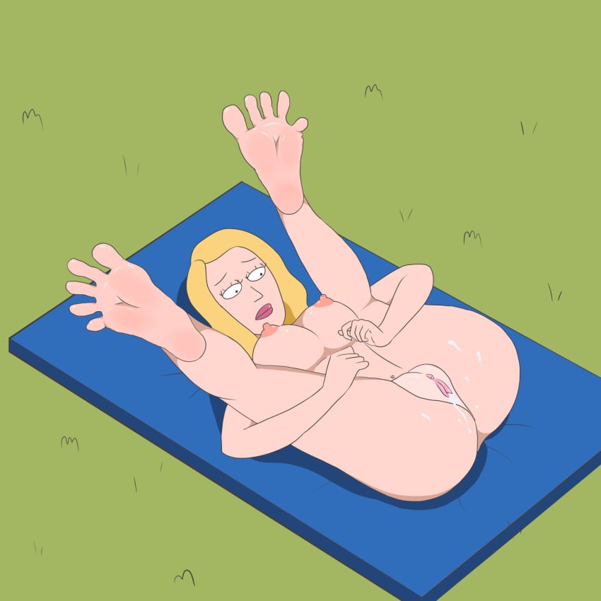 beth_smith dripping_cum edit exposed exposed_pussy foot_fetish legs_up nude public rick_and_morty rick_and_morty:_a_way_back_home soles