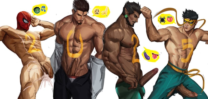 abs balls bara biceps big_balls big_bulge big_penis bosoromantics bulge daddy dilf doctor_strange doctor_strange_(series) erection iron_fist iron_fist_(marvel_rivals) lin_lie male male_nipples male_only manly marvel marvel_comics marvel_rivals mature_male muscular_male namor namor_(marvel_rivals) nipples pecs penis penis_outline peter_parker spider-man spider-man_(marvel_rivals) spider-man_(series) stephen_strange underwear