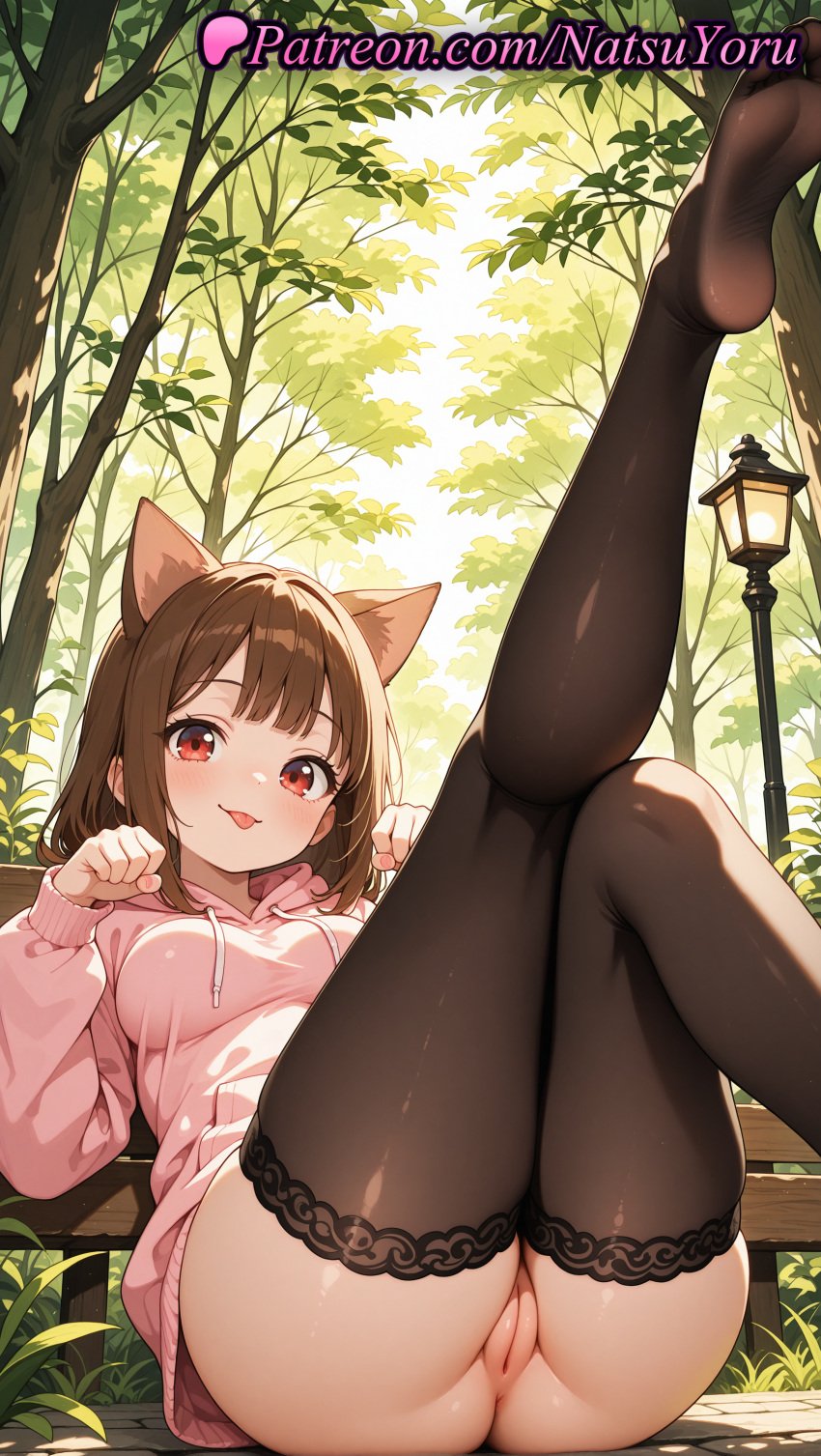 1girls 2025 ai ai_assisted ai_generated animal_ears anime anime_style anus ass asshole bangs bench black_thighhighs blush bottomless breasts brown_hair brown_thighhighs bust busty cat_ears caucasian cleft_of_venus closed_mouth day drawstring extra_ears fake_animal_ears feet female female_focus female_only foot_fetish foot_out_of_frame hentai hi_res high_quality high_resolution highres hood hood_down hoodie iino_miko juicy_butt kaguya-sama_wa_kokurasetai_~tensai-tachi_no_renai_zunousen~ labia_majora lamppost large_ass leg_up legs legs_up long_sleeves looking_at_viewer medium_breasts medium_hair natsuyoru no_panties no_shoes non-asian oshiri outdoors park_bench partially_visible_vulva patreon paw_pose pink_hoodie pink_sweater pussy red_eyes short_hair sitting smile soles solo solo_female stable_diffusion thighhighs thighs toes tongue tongue_out tree uncensored vagina voluptuous voluptuous_female