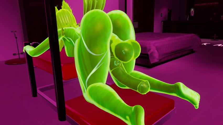 3d ass ass_up balls bent_over cock futa_only futanari green_body horsecock horsecock_futanari huge_ass huge_balls huge_cock hung hung_futanari naked naked_female naked_futanari on_knees queenstarvr slime slime_futa slime_girl slime_monster tattoos thick_ass thick_thighs viewed_from_behind vrchat vrchat_avatar