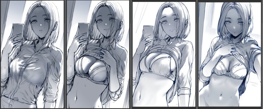 bra breasts female hews_hack looking_at_viewer mole mole_under_eye multiple_persona samsung samsung_sam sketch wip