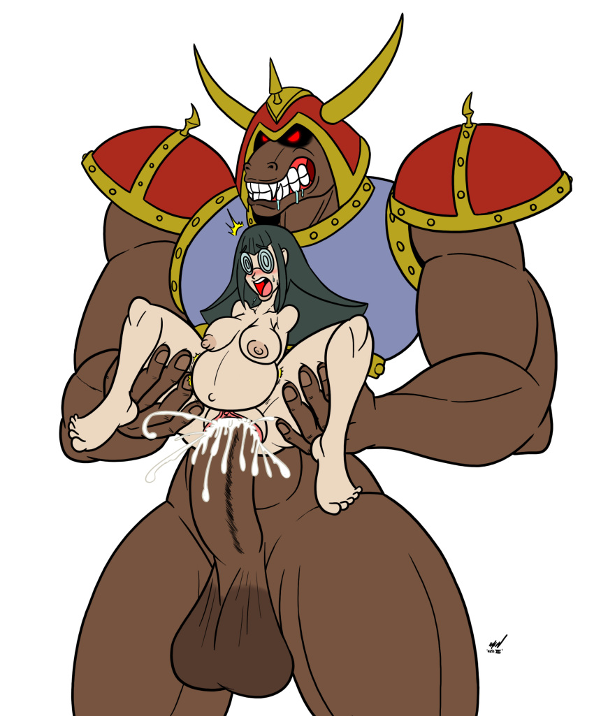 battle_ox breasts carly_nagisa cum cum_inside female glasses horns huge_balls huge_cock inflation monster nessvii sex size_difference vaginal_penetration yu-gi-oh! yu-gi-oh!_5d's