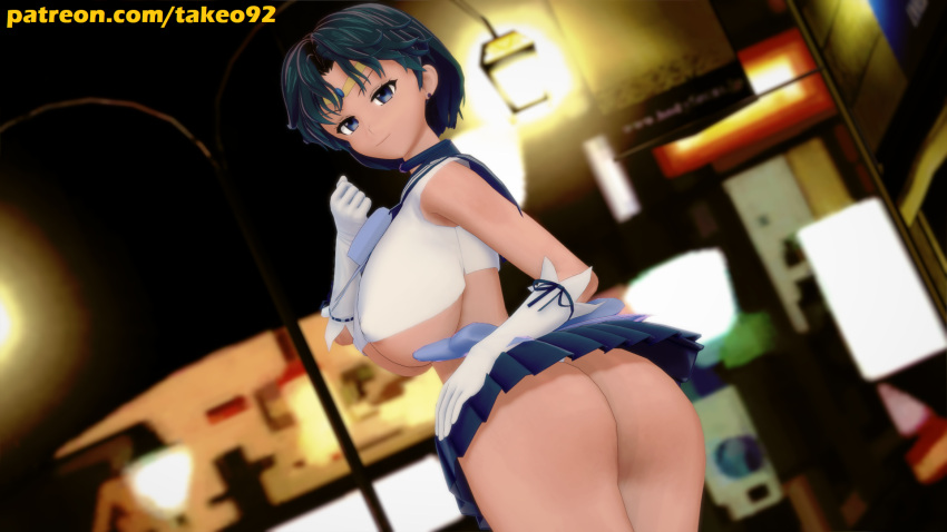 1girls 3d alley ami_mizuno back_view big_ass big_breasts bishoujo_senshi_sailor_moon blue_eyes blue_hair bubble_butt choker cityscape clothing curvaceous curvy diadem erect_nipples erect_nipples_under_clothes exposed_ass female_focus female_only gloves hand_on_hip huge_ass huge_breasts koikatsu large_ass large_breasts looking_at_viewer miniskirt nipples_visible_through_clothing no_bra patreon revealing_clothes ribbon sailor_mercury sailor_senshi_uniform sailor_uniform short_hair sideboob skirt solo standing takeo92 text thick_thighs tight_clothing underboob upskirt white_panties wide_hips