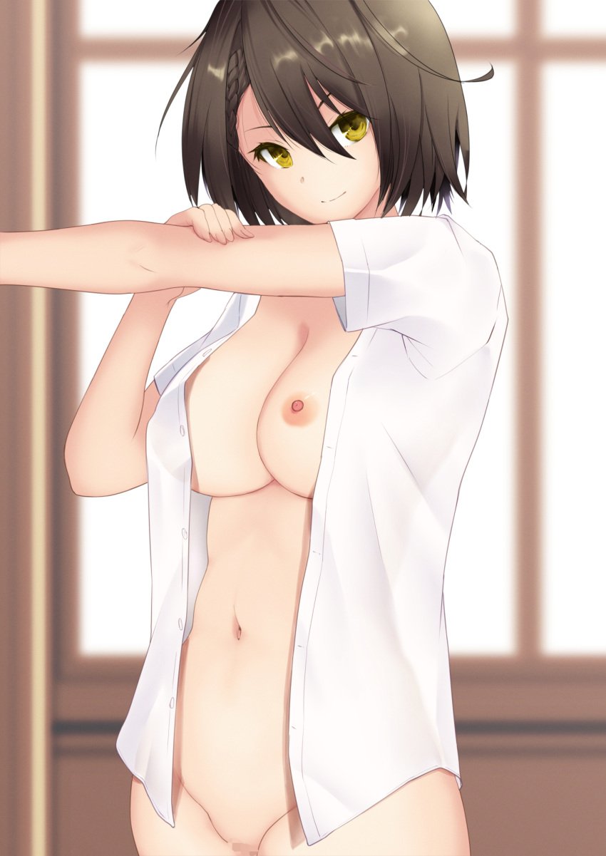 27-nichi azur_lane baltimore_(azur_lane) bottomless censored nipples no_bra open_shirt pussy see_through seifuku