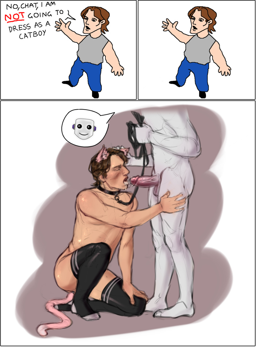 alter_ego blowjob bondage camboy cat_ears cat_humanoid cat_tail catboy chat collar cosplay fellatio gay jerma jerma985 leash male male/male penis petplay thighhighs twitch twitch.tv twitch_chat yaoi youtube youtuber