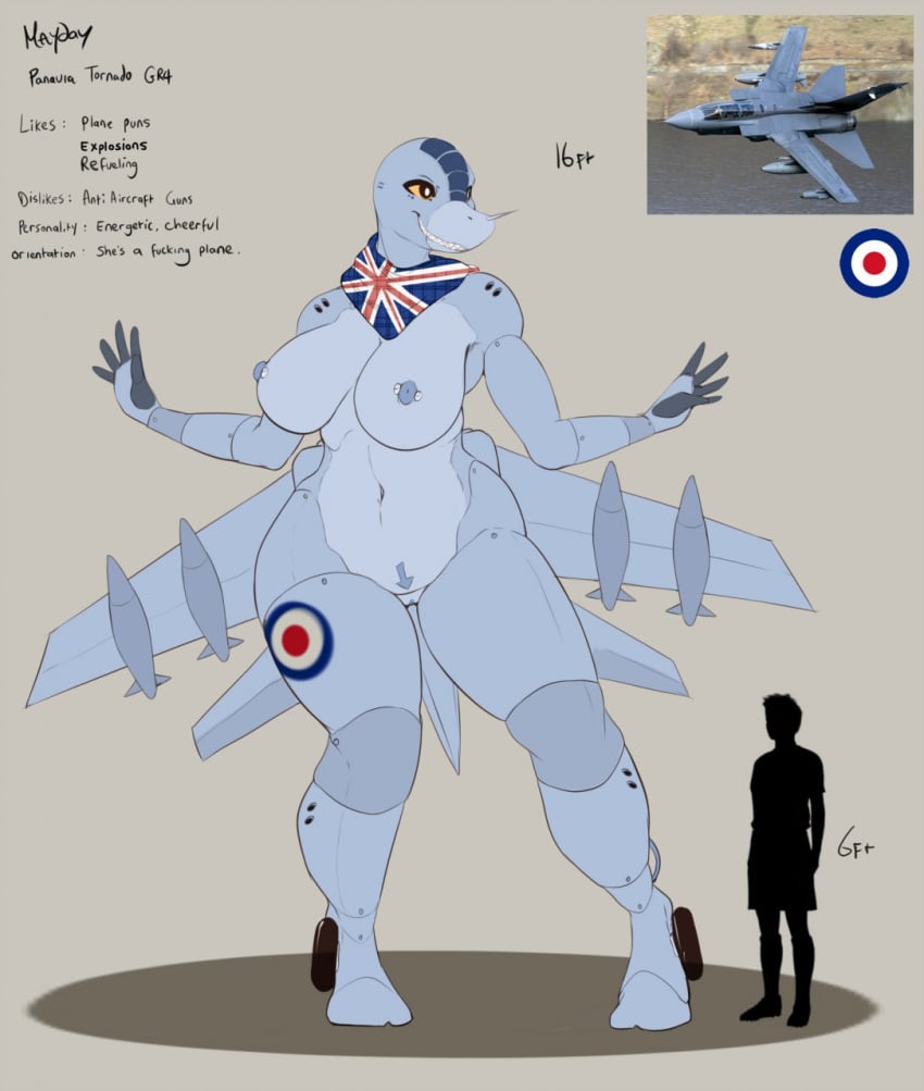 aeromorph aircraft anthro anthrofied big_breasts curvy desiredpootis living_aircraft living_machine royal_air_force union_jack wide_hips