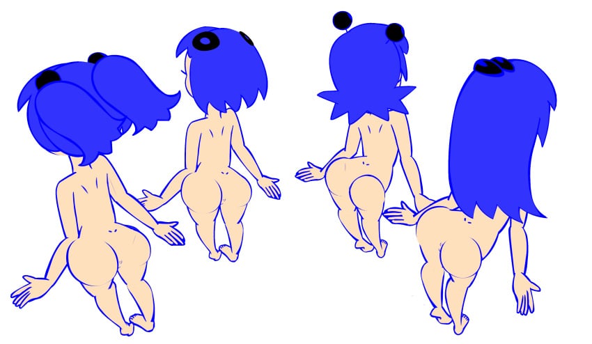 4girls animated areolae ass_visible_through_thighs blinky blinky_(pac-man) blue_hair bouncing_breasts breasts clyde clyde_(pac-man) dancing embarrassed embarrassed_dancing embarrassed_nude_female enf high_resolution inky inky_(pac-man) loop minus8 multiple_girls nipples pac-man_(series) pac-man_ghost_dance_(minus8) pinky pinky_(pac-man) pussy rule_63