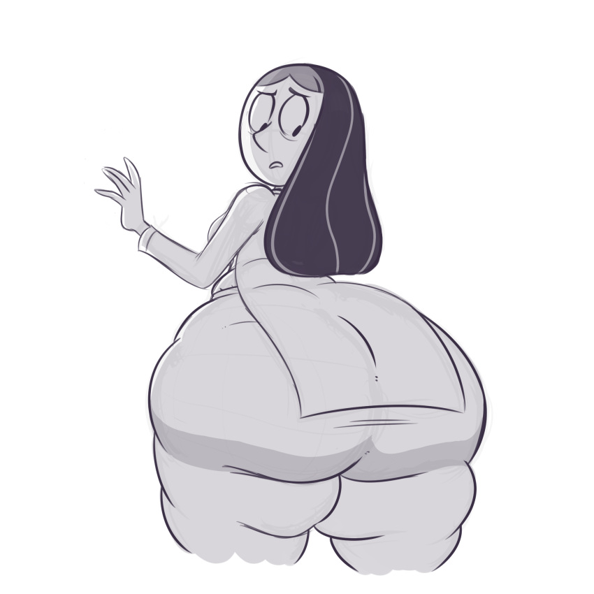 ass black_hair chubby dustindemon female female_focus female_only hips indian large_ass long_hair looking_at_butt looking_back milf mother no_color priyanka_maheswaran steven_universe straight_hair thick_thighs thighs thunder_thighs wide_hips