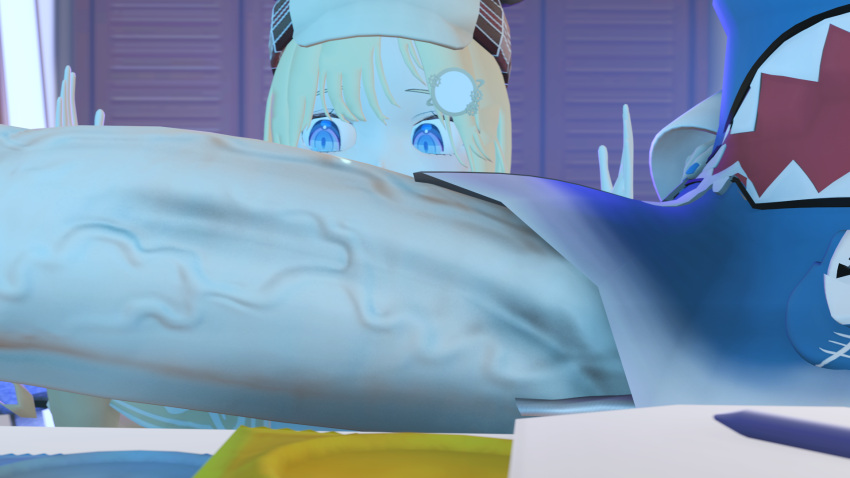 2futas 3d big_penis clothing coaxel cock_comparison condom futa_only futanari gawr_gura hololive hololive_english human hyper_penis penis_comparison sfm shark_girl shocked small_but_hung source_filmmaker virtual_youtuber watson_amelia