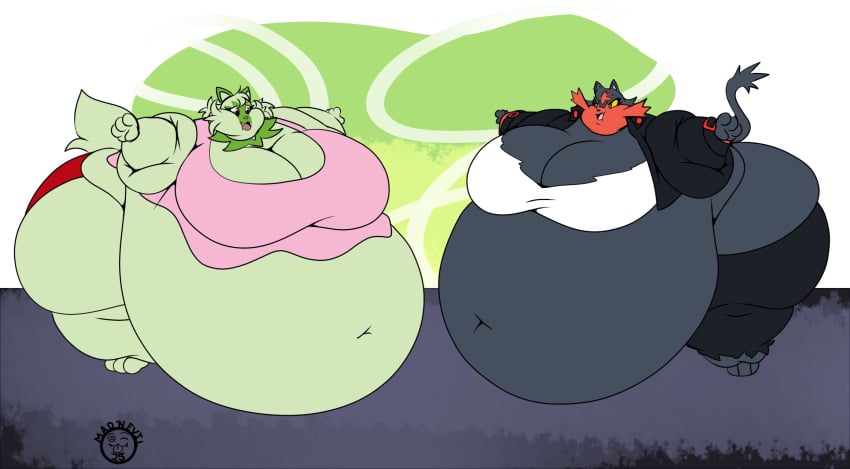 bbw big_breasts breasts cleavage female furry huge_breasts litten mad_n_evil obese overweight pokemon pokemon_(species) sprigatito ssbbw tagme thick_thighs wide_hips