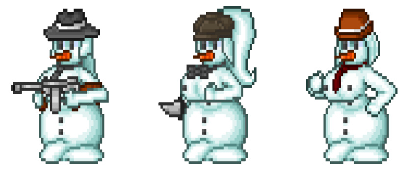 animated color colored monster_girl pixel_art snowman snowwoman tagme transparent_background