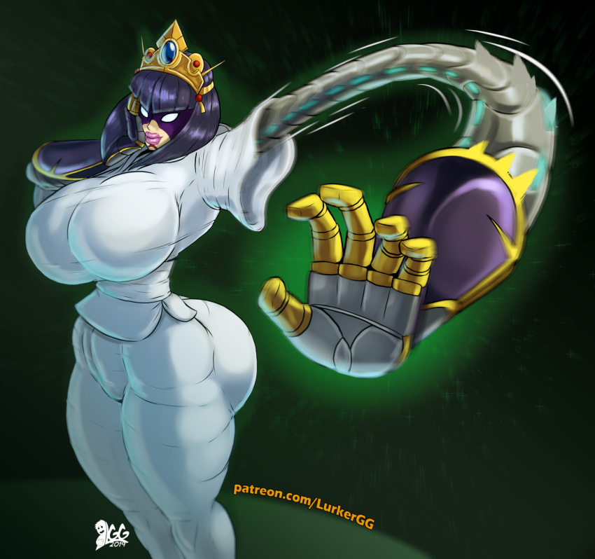 1girls ass breasts crown cyborg extended_arm huge_ass huge_breasts looking_at_viewer lurkergg mask solo the_ninja_warriors thick_lips thick_thighs thin_waist voluptuous wide_hips yaksha_(ninja_warriors)