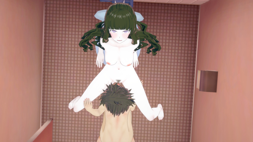 1boy 1boy1girl 1girls cunnilingus danganronpa danganronpa_3 from_above hinata_hajime koikatsu licking_pussy looking_from_above sato_(danganronpa) straight_hair