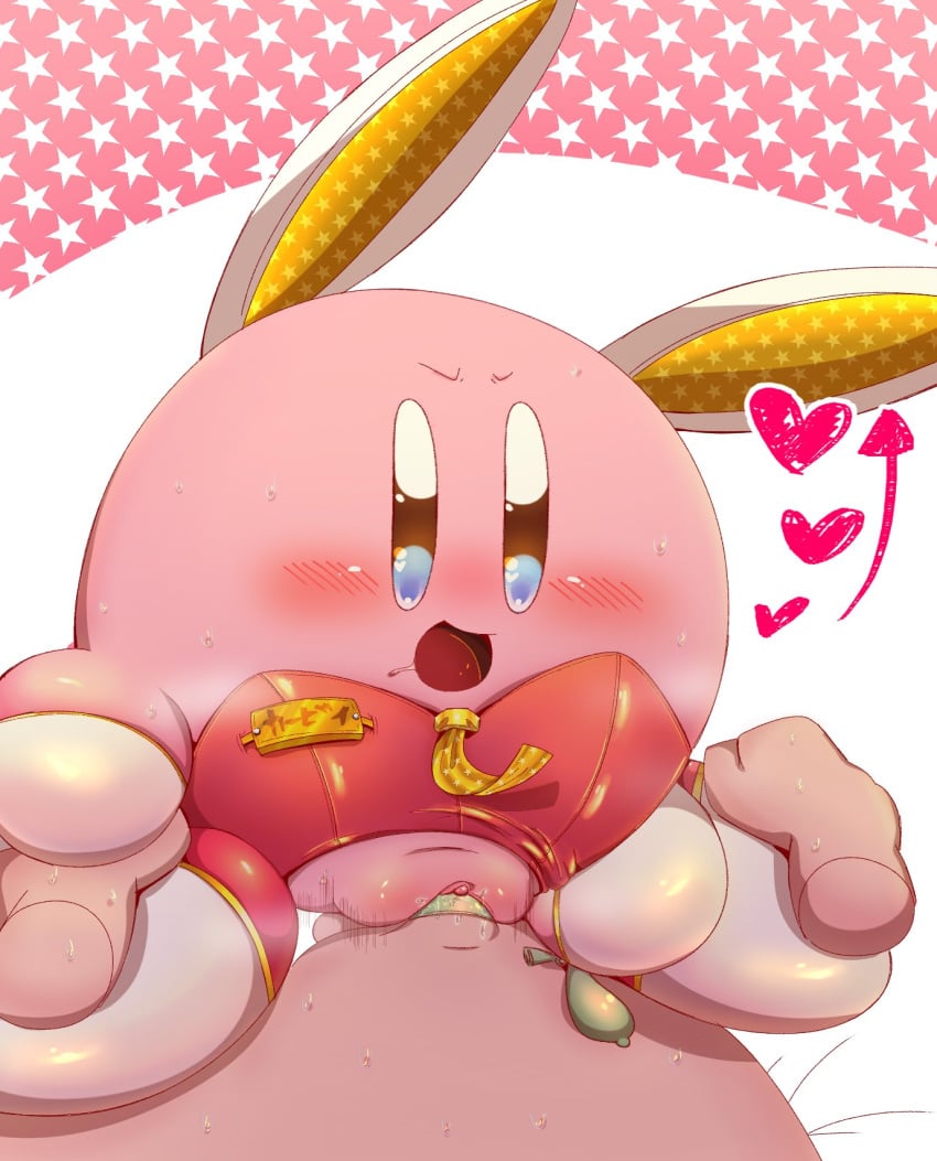 1boy 1girls balls blue_eyes blush cum cute cute_face female human kirby kirby_(series) male nintendo penetration penis pink_body pink_skin pussy red_feet testicles vagina vaginal_penetration vaginal_sex waddling_head waioi