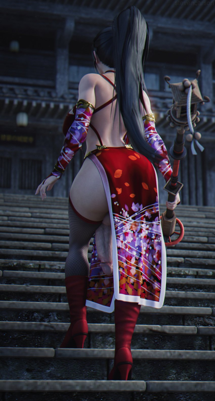 1futa 3d big_ass big_breasts big_penis casual_exposure dead_or_alive futa_only futanari ineffective_clothing momiji_(ninja_gaiden) solo stevencarson variations