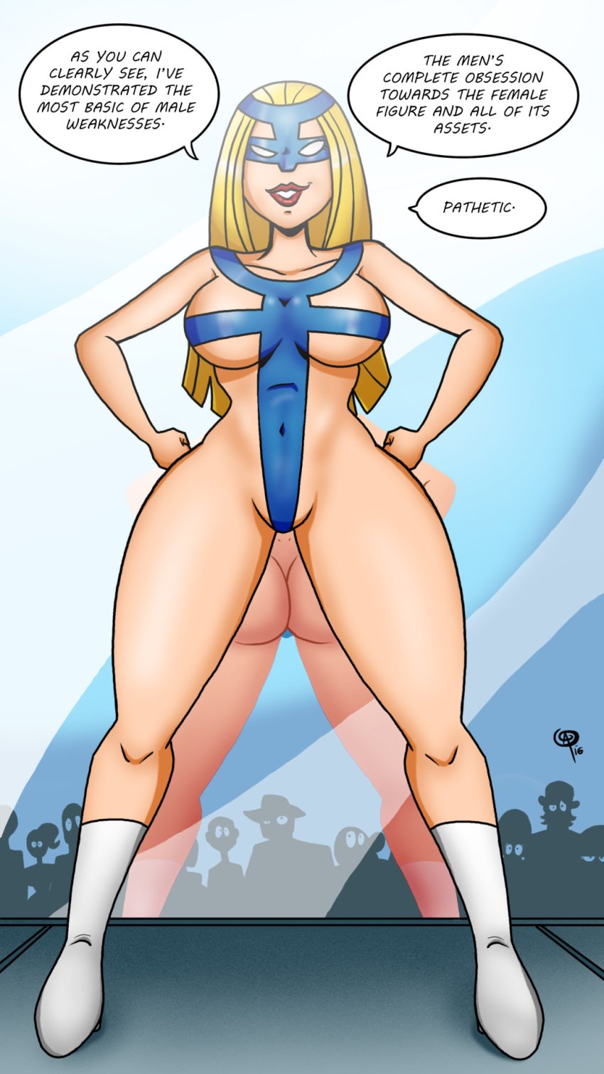 1girls asking_for_it asking_for_sex ass assertive_female bedroom_eyes big_ass big_breasts big_butt blonde_hair blue_bikini breasts bubble_ass bubble_butt butt cartoon_network child_bearing_hips cleavage crowd curvaceous curvaceous_hips curvy_body curvy_female curvy_figure cute dat_ass dialogue english_text female feminism feminist femme_fatale femme_fatale_(powerpuff_girls) frostbiteboi hands_on_hips hourglass_figure huge_ass impractical_clothing large_ass large_breasts large_butt lips lipstick mask nearly_nude pathetic pathetic_(meme) powerpuff_girls public pussy_peek reflection secretly_likes_it secretly_loves_it seduced seducing seduction seductive seductive_gaze seductive_look seductive_pose seductive_smile slim_waist smile speech_bubble strap_bikini supervillain teasing teasing_viewer text thick thick_ass thick_legs thick_lips thick_thighs thighs thunder_thighs venus_symbol venus_symbol_bikini voluptuous wide_hips