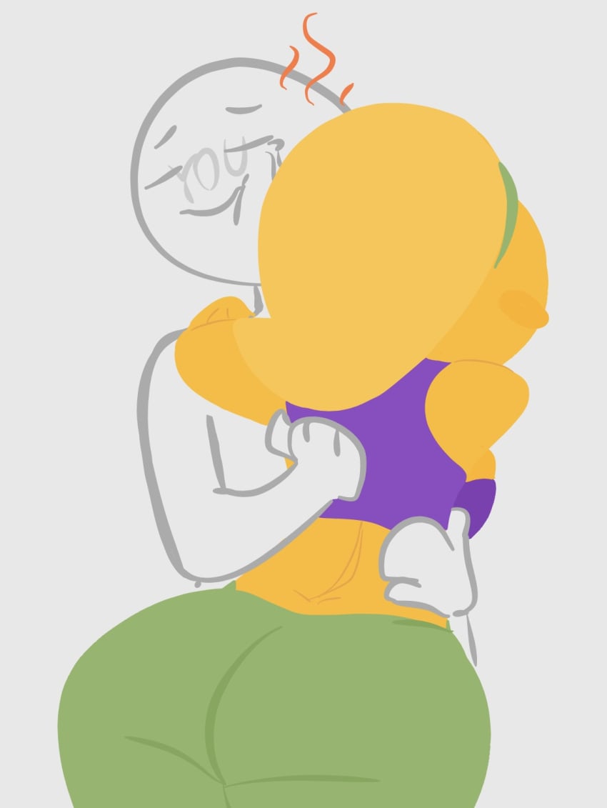 anon ass bent_over big_butt butt_crack emoji emoji_(race) emoji_slut emojifam_(sssir8) female hug hugging humanoid male male/female meme no_outlines slobbyslapper sssir sssir8 tears wholesome yoga_pants