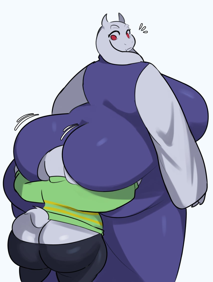 asriel_dreemurr ass ass_grab big_ass big_breasts breasts face_in_ass incest mother_and_son samirachuni tagme toriel undertale undertale_(series)