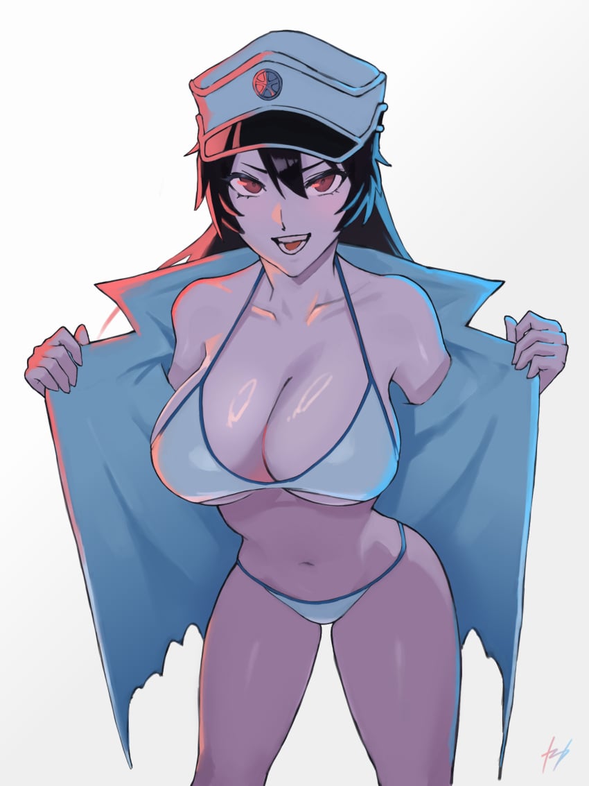 1girls adult adult_female bambietta_basterbine bare_armpits bare_belly bare_chest bare_hands bare_hips bare_legs bare_midriff bare_navel bare_shoulders bare_skin bare_thighs belly belly_button bewitching_thighs big_breasts bikini bikini_bottom bikini_top black_hair black_hair_female bleach bleach:_the_thousand-year_blood_war breasts brown_eyebrows brown_hair brown_hair_female busty busty_female busty_girl cap child_bearing_hips cleavage collarbone curvaceous curvaceous_body curvaceous_female curvaceous_figure curvaceous_hips curvaceous_thighs curvy curvy_body curvy_female curvy_figure curvy_hips curvy_thighs exposed_armpits exposed_belly exposed_chest exposed_hips exposed_legs exposed_midriff exposed_navel exposed_shoulders exposed_skin exposed_thighs female female_focus female_only fertile_hips fingers fukuya_art groin hair_between_eyes halterneck hat high_resolution highres hourglass_figure large_breasts lean_figure long_hair looking_at_viewer mature mature_female midriff narrow_waist navel open_mouth open_mouth_smile parted_lips plump_breasts shiny_breasts shiny_legs shiny_skin shiny_thighs shoulders simple_background slender_body slender_waist slim_waist smile smiley_face smiling smiling_at_viewer solo standing string_bikini swimsuit swimwear thick_thighs tongue upper_body upper_teeth white_background white_bikini white_bikini_bottom white_bikini_top white_string_bikini white_swimsuit white_swimwear wide_hips
