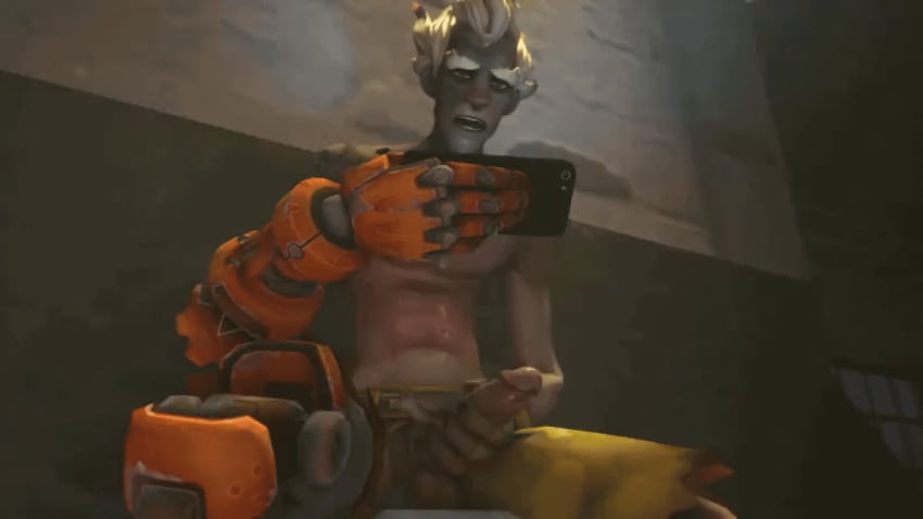 blizzard_entertainment blonde_hair holding_penis holding_phone hunched_over jerking_off jerkingoff junkrat legs_spread looking_at_phone male_only masturbation masturbation_only moaning muscular overwatch overwatch_2 penis pleasure_face prosthetic_arm prosthetic_leg rubbing_penis shirtless shirtless_male shorts sitting_on_chair skinny_male solo solo_focus solo_male solo_male stroking stroking_cock stroking_penis watching_porn watching_video whimpering