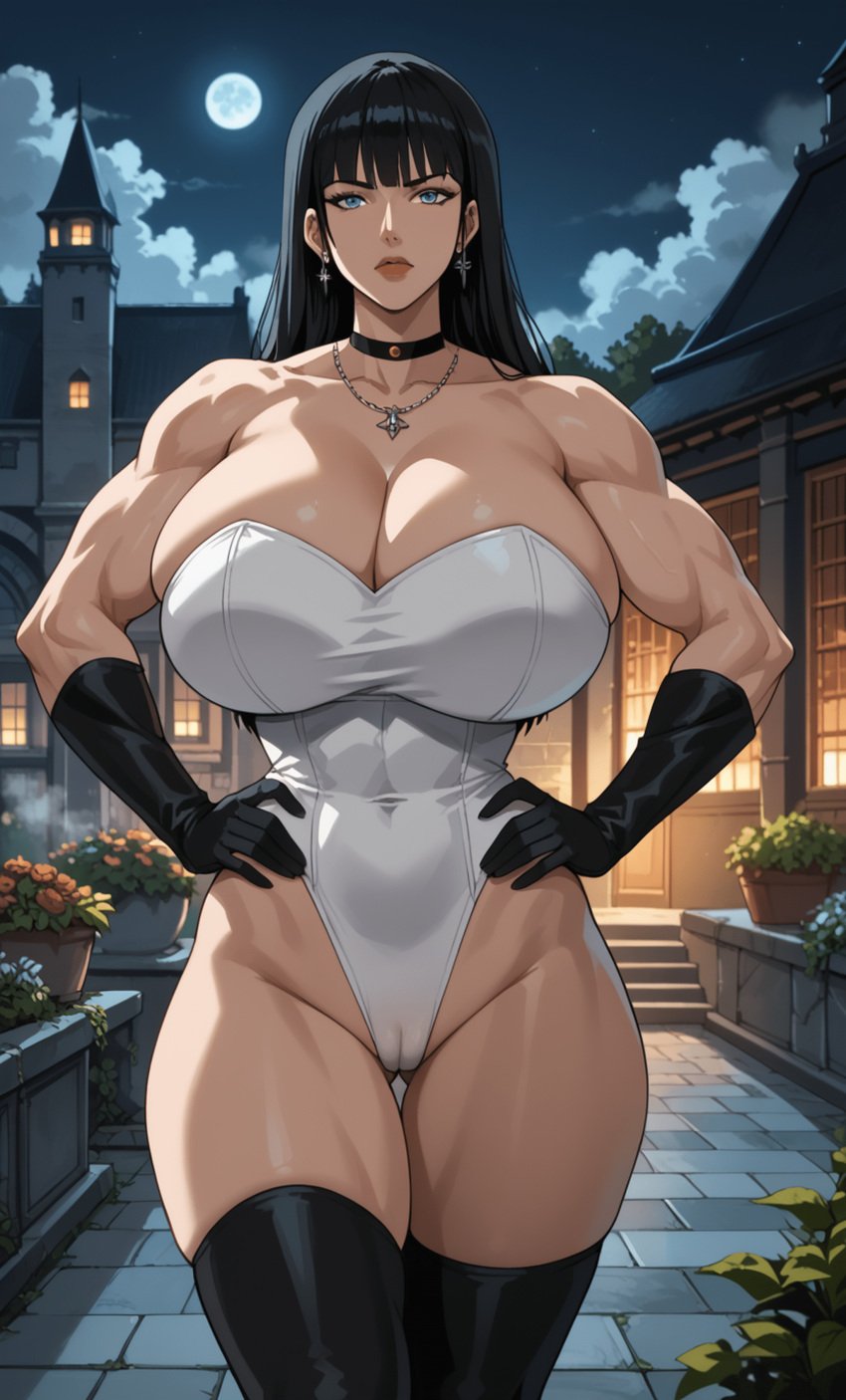 ai_generated black_hair blue_eyes dc_comics elbow_gloves justice_league_dark leotard mature mature_female zatanna zatanna_zatara