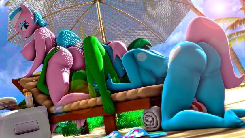 16:9 3d_(artwork) 4k 5_toes absurd_res aloe_(mlp) anthro ass beach blue_body blue_hair breasts cunnilingus digital_media_(artwork) earth_pony english_text equid equine feet female female/female friendship_is_magic green_body group hair hand_on_butt hasbro hi_res horse humanoid_feet looking_back lotus_(mlp) mammal my_little_pony mythological_creature mythological_equine mythology nude oral outside outside_sex palm_tree pink_body pink_hair plant plantigrade pony sand sex shadowuwu sibling_(lore) side_boob sister_(lore) sisters_(lore) tail text toes tranquil_zen tree trio twins_(lore) umbrella vaginal_penetration widescreen