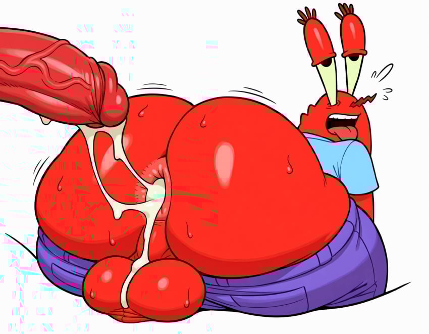 2boys after_anal after_sex ai_generated anthro anus ass ass_focus balls ballsack belt big_ass big_balls blue_pants blue_shirt clothing crab crustacean cum cum_in_anus cumdrip dilf dumptruck_ass ejaculation enormous_ass enormous_balls faceless_male fat_ass gay genitals gigantic_ass gigantic_balls huge_ass huge_balls humanoid_genitalia humanoid_penis large_ass large_balls male male/male marine massive_ass massive_balls matronai_(artist) mature mature_male mr_krabs nickelodeon open_mouth pants penis plump plump_ass red_body red_penis shirt sitting spongebob_squarepants testicles thick_ass tongue tongue_out unseen_male_face upper_body white_background