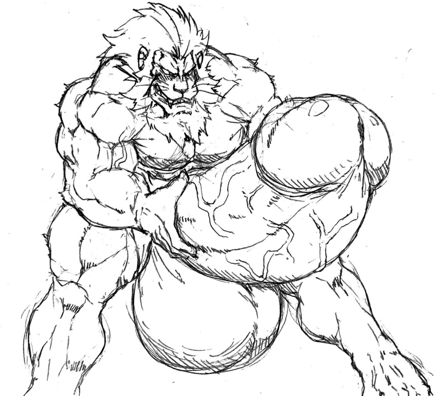 abs anthro biceps bodybuilder d_ron_r furry furry_only hyper hyper_balls hyper_genitalia hyper_muscles hyper_penis hyper_testicles male male_focus male_only monochrome muscle muscles muscular muscular_arms muscular_ass muscular_back muscular_legs muscular_male muscular_thighs nipples pecs sketch veins veiny_penis ろん