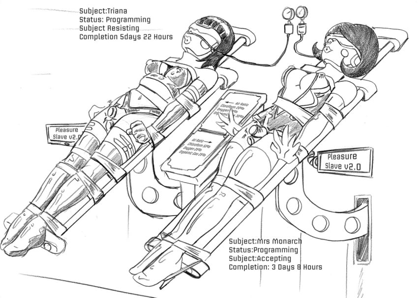 adult_swim bondage cleavage doctor_girlfriend double_penetration monochrome tagme the_venture_bros the_venture_bros. triana_orpheus venture_brothers vibrator vibrator_in_ass vibrator_in_pussy