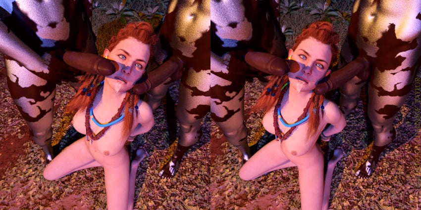 1girls 3d after_oral aloy blowbang blowjob bondage cum cum_on_face daz3d daz_studio female female_protagonist forced horizon_zero_dawn kneeling male multiple_penises oral parallel_stereogram penis red_hair sage_taylor stereogram straight tied unseen_male_face