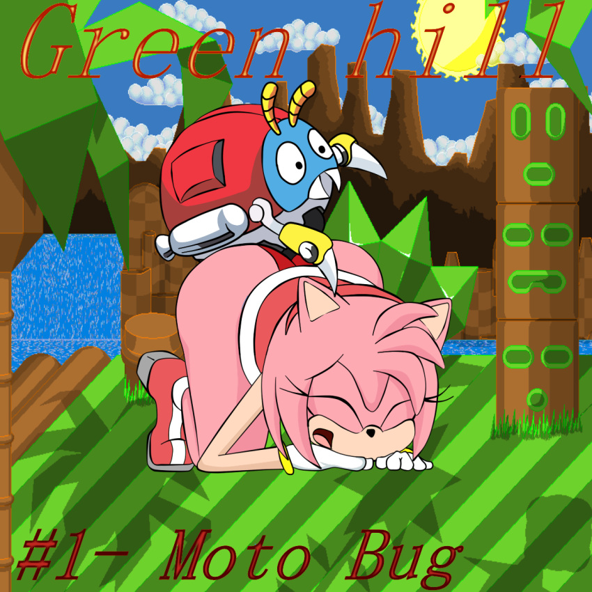 amy_rose furry furry_breasts furry_only moto_bug sonic_(series) sonic_the_hedgehog_(series)