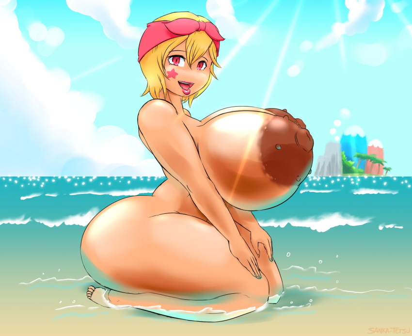 alternate_breast_size beach big_breasts female goomama goomba huge_breasts huge_nipples humanized humanoid large_areolae large_breasts makeup mario_(series) nintendo nude paper_mario puffy_nipples sanka-tetsu thick_thighs