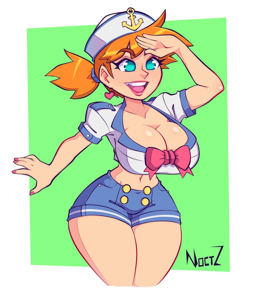 big_breasts breasts busty cleavage erect_nipples female female_focus female_only hourglass_figure kasumi_(pokemon) misty_(pokemon) navel nintendo noctz pinup pinup_pose pokemon pose posing sailor sailor_uniform skimpy skimpy_clothes solo tagme thick_thighs uniform voluptuous wide_hips