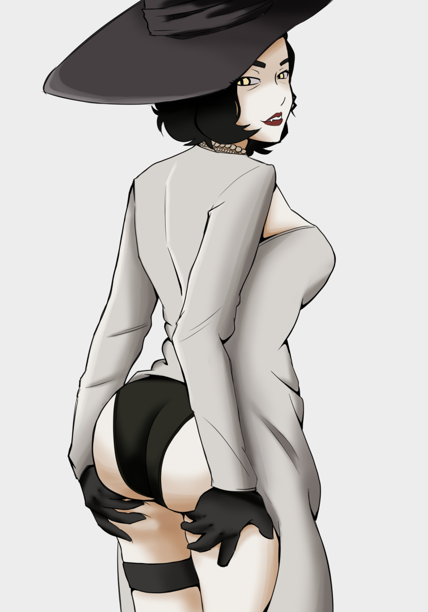 alcina_dimitrescu ass ass_spread big_ass big_butt black_panties black_underwear butt dat_ass horror jesuro milf mommy_kink open_skirt panties resident_evil resident_evil_8:_village underwear vampire